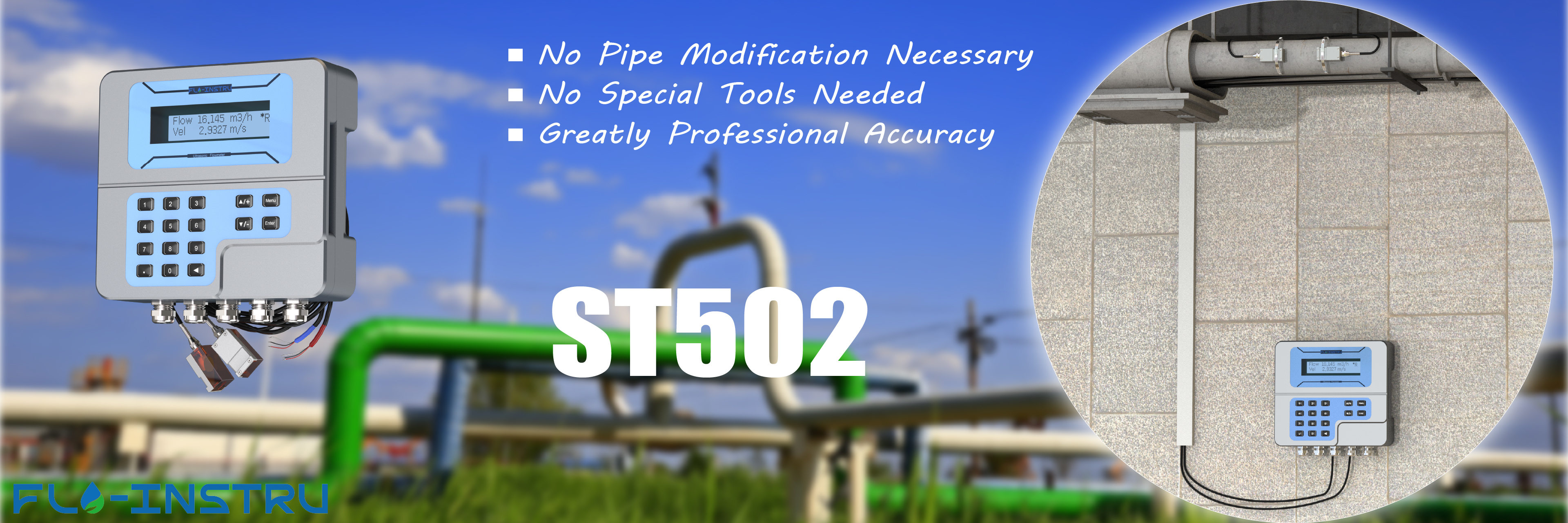 Quality Clamp-on Ultrasonic Flowmeter factory