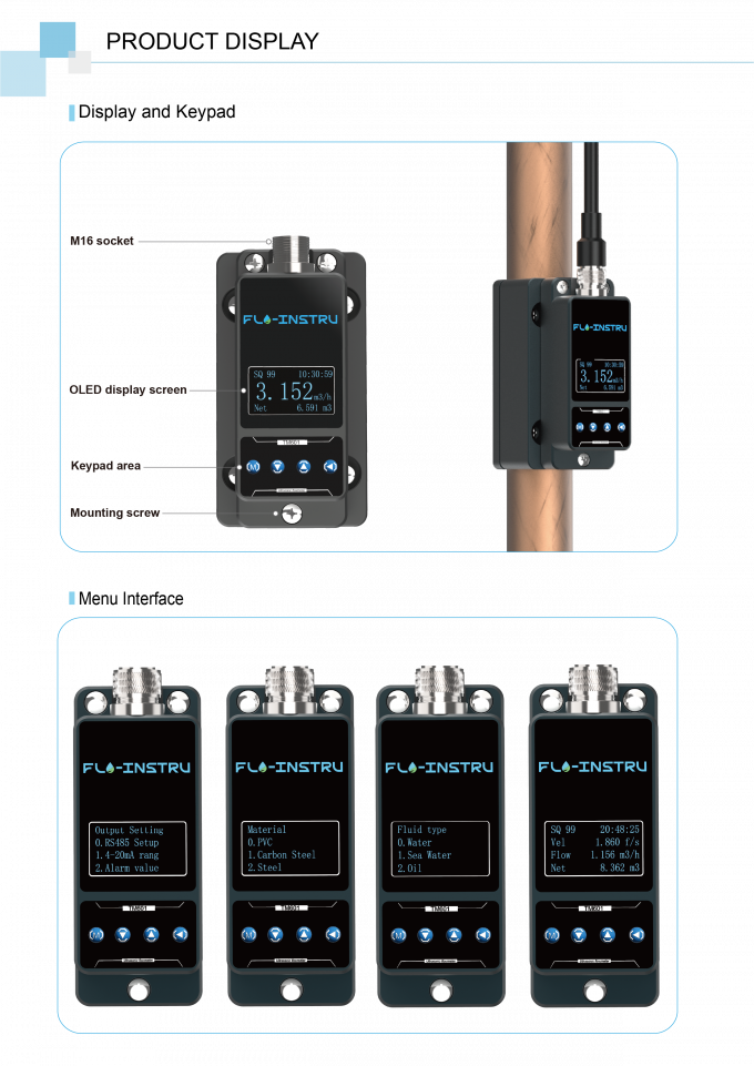 TM601 RS485 ModBus Protocol Ultrasonic Flow Meter